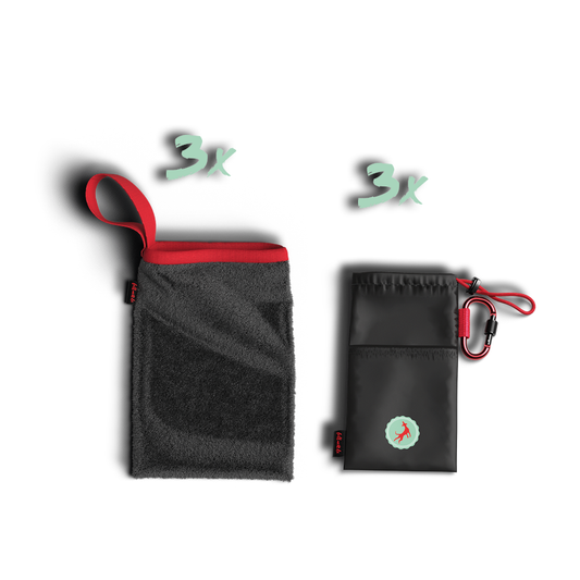 Dreierpack: fellnett Pfotenbeutel mit 2Go-Bag